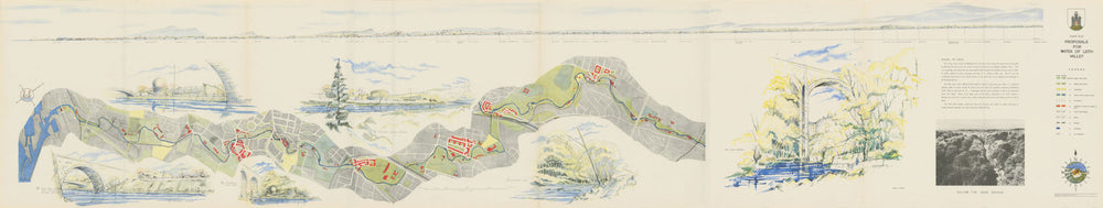 EDINBURGH. Proposals for Water of Leith Valley. PATRICK ABERCROMBIE 1949 map