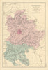 BEDFORDSHIRE antique county map by GW BACON 1891 old plan chart