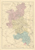 BUCKINGHAMSHIRE antique county map by GW BACON 1891 old plan chart