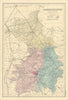 CAMBRIDGESHIRE antique county map by GW BACON 1891 old plan chart