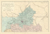 CUMBRIA & WESTMORLAND (North sheet) antique county map by GW BACON 1891