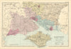 HAMPSHIRE (South) antique county map by GW BACON 1891 old chart