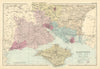 HAMPSHIRE (South) antique county map by GW BACON 1891 old chart