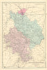HUNTINGDONSHIRE antique county map by GW BACON 1891 old plan chart