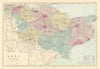 KENT antique county map by GW BACON 1891 old vintage plan chart