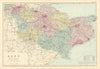 KENT antique county map by GW BACON 1891 old vintage plan chart