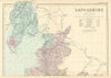 LANCASHIRE (North sheet) antique county map by GW BACON 1891 old