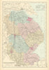 LINCOLNSHIRE antique county map by GW BACON 1891 old plan chart