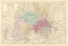 MIDDLESEX antique county map by GW BACON 1891 old plan chart