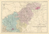 NORTHAMPTONSHIRE (North) antique county map by GW BACON 1891 old
