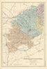 NORTHAMPTONSHIRE (South) antique county map by GW BACON 1891 old