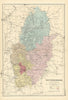 NOTTINGHAMSHIRE antique county map by GW BACON 1891 old plan chart
