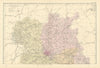 SHROPSHIRE (North) antique county map by GW BACON 1891 old chart