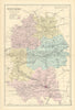 WILTSHIRE antique county map by GW BACON 1891 old plan chart