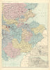 SCOTLAND (South East) Edinburgh Glasgow Perth Fife GW BACON 1891 old map