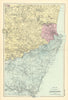 ABERDEEN & ENVIRONS Stonehaven antique map by GW BACON 1891 old