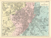 BRADFORD Manningham Horton Bowling antique town city plan GW BACON 1891 map