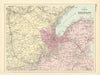 BELFAST & ENVIRONS Lisburn Antrim Carrickfergus antique map by GW BACON 1891