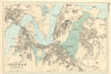 CHATHAM Rochester Strood Frinsbury Brompton town city plan GW BACON 1891 map