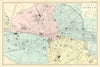 DUBLIN antique town city plan by GW BACON Ireland 1891 old map chart
