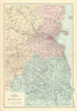 DUBLIN & ENVIRONS Meath Kildare Wicklow IRELAND antique map by GW BACON 1891