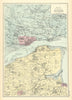 DUNDEE & ENVIRONS St Andrews Cupar Firth of Tay antique map by GW BACON 1891