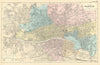 GLASGOW antique town city plan GW BACON 1891 old map chart