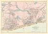 HASTINGS & St Leonards town city plan by GW BACON 1891 old antique map chart
