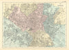 LEEDS Holbeck Wortley Headingley Brunswick Hunslet town city plan BACON 1891 map