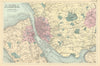 MERSEYSIDE Liverpool Birkenhead Wirral St Helens Knowsley antique map BACON 1891