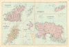 CHANNEL ISLANDS & ISLE OF MAN Alderney Guernsey Jersey Sark by GW BACON 1891 map