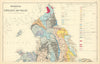 GEOLOGICAL ENGLAND & WALES (North sheet) antique map by GW BACON 1891 old