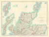 NORTHERN SCOTLAND showing battlefields and dates. JOHNSTON 1913 old map
