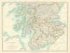 SOUTHERN SCOTLAND showing battlefields and dates. JOHNSTON 1913 old map