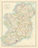 IRELAND showing battlefields and dates. JOHNSTON 1913 old antique map chart