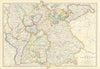 GERMAN EMPIRE SOUTH showing important battlefield & dates. JOHNSTON 1913 map