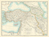 TURKEY IN ASIA & TRANSCAUCASIA. Asia Minor Georgia Armenia. JOHNSTON 1913 map