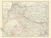 NORTH BRITISH INDIA showing battlefields & dates. Nepal Tibet. JOHNSTON 1913 map