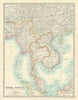 INDOCHINA. Siam Burma Annam Cambodia Tong King Southern China. JOHNSTON 1913 map
