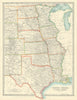 MISSISSIPPI VALLEY. Central United States Texas USA Railways. JOHNSTON 1913 map