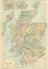 SCOTLAND in counties. Inset Edinburgh. Antique map by GW BACON 1898 old