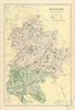 BEDFORDSHIRE antique county map by GW BACON 1898 old plan chart