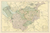 CHESHIRE antique county map by GW BACON 1898 old plan chart