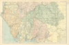 LAKE DISTRICT Cumbria & Westmorland (South sheet) County map GW BACON 1898