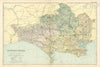 DORSETSHIRE antique county map by GW BACON 1898 old plan chart