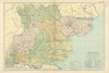 ESSEX antique county map by GW BACON 1898 old vintage plan chart