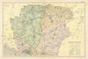 HAMPSHIRE (North) antique county map by GW BACON 1898 old chart