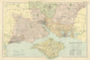 HAMPSHIRE (South) antique county map by GW BACON 1898 old chart