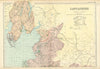LANCASHIRE (North sheet) antique county map by GW BACON 1898 old