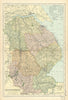 LINCOLNSHIRE antique county map by GW BACON 1898 old plan chart